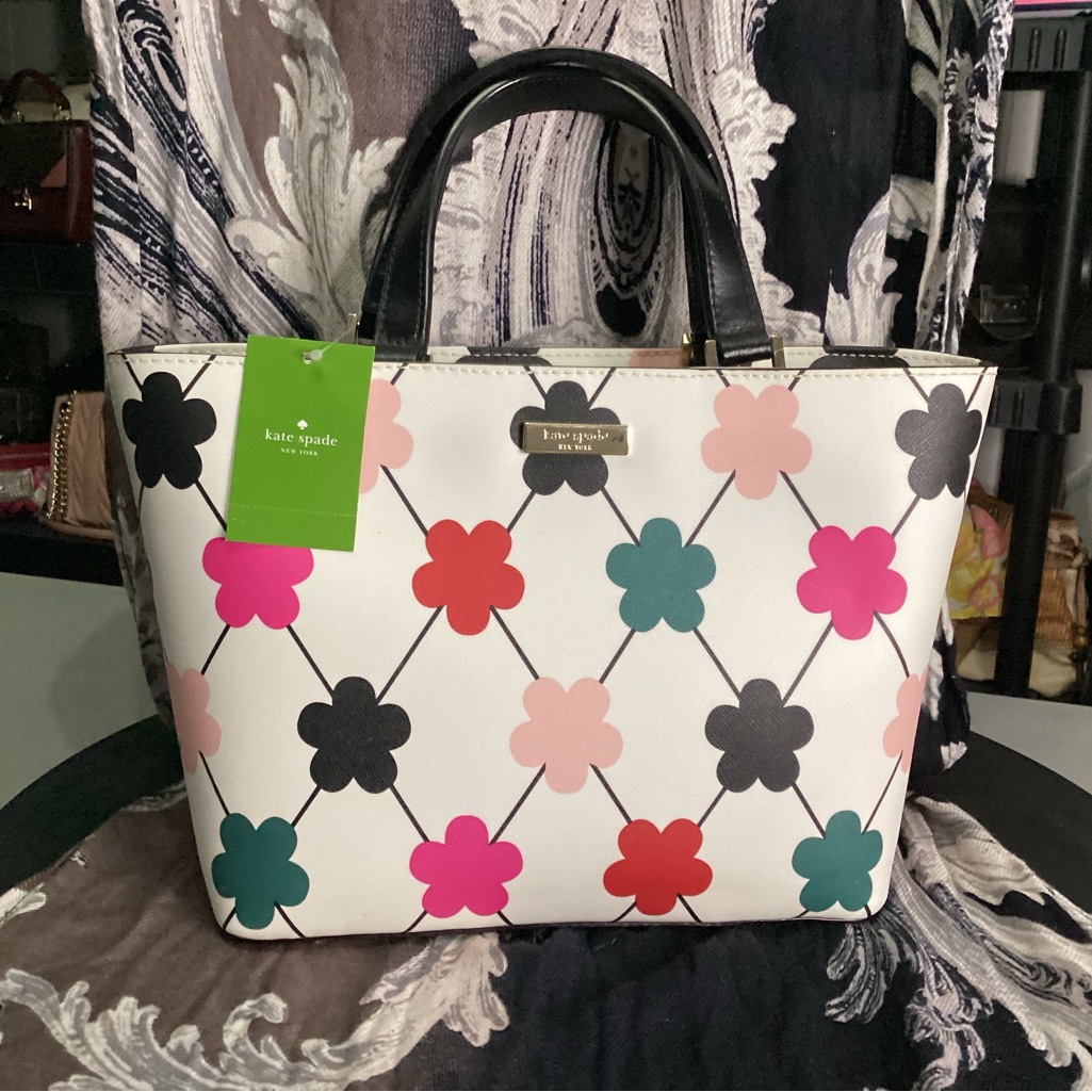 Kate Spade Nwt Small Multi Color Flower Tote
